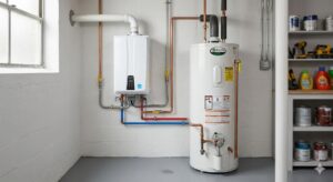 diferencias visuales entre calentador gas vs termo eléctrico en una instalación doméstica real