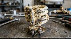 resistencia de termo eléctrico con cal y corrosión