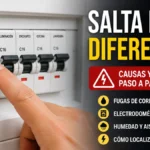 Cuadro eléctrico doméstico para diagnosticar por qué salta el diferencial en casa.