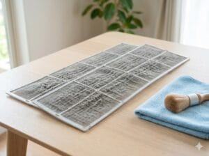 Por qué tu aire acondicionado tarda tanto en calentar 2 Filtro sucio de aire acondicionado que reduce la salida de aire caliente.