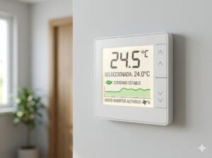 Gráfico comparativo de consumo entre aire acondicionado inverter y on off.