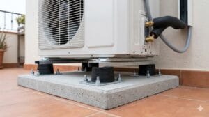 base con apoyos antivibratorios para unidad exterior de aire acondicionado