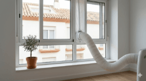 Un aire acondicionado portátil hace ruido si no esta bien sellado el kit de ventana