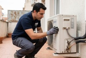 Si el aire acondicionado echa aire caliente en modo frío puede ser suciedad de maquina exterior