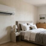 : ubicación del aire acondicionado en dormitorio con opciones recomendadas y no recomendadas