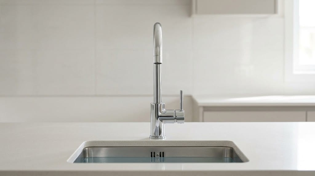 Grifo de cocina nuevo para cambiarlo sobre una encimera