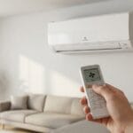 Mando de aire acondicionado con el modo fan seleccionado
