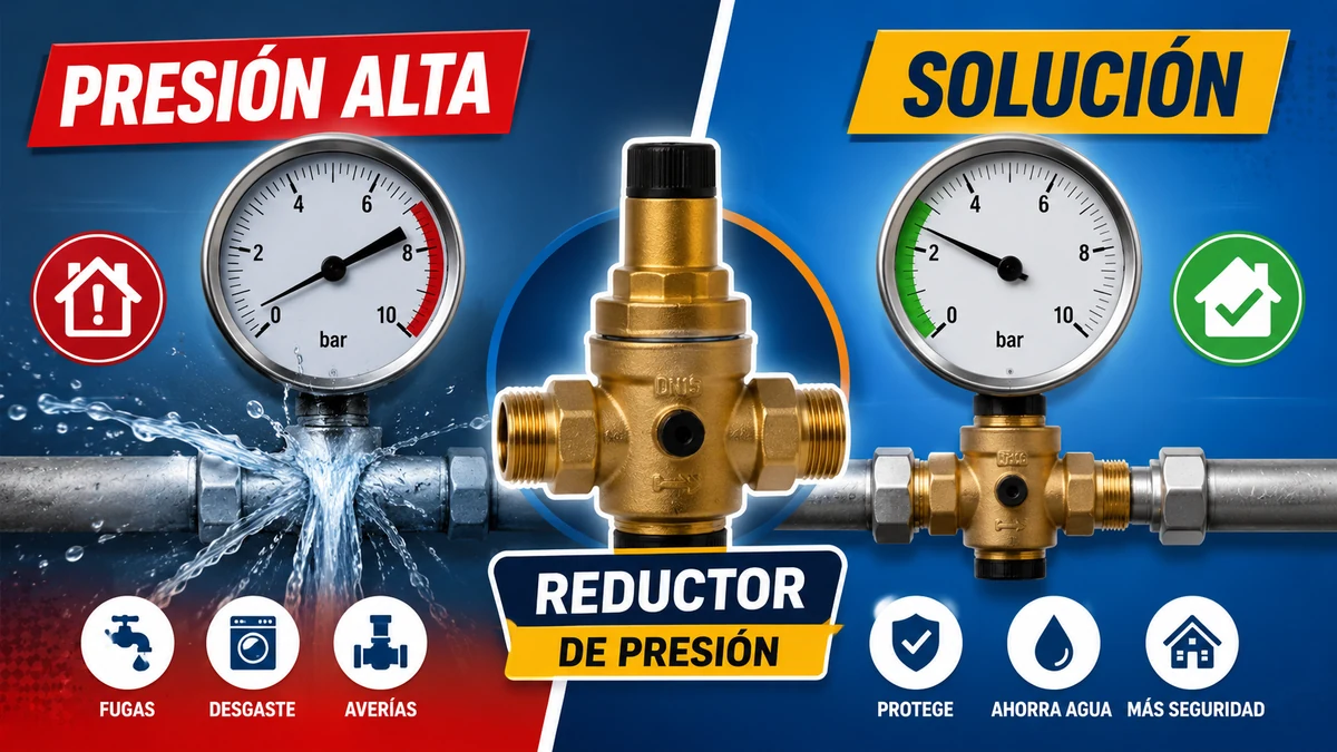 Medir la presión de agua antes de decidir si una vivienda necesita reductor de presión.